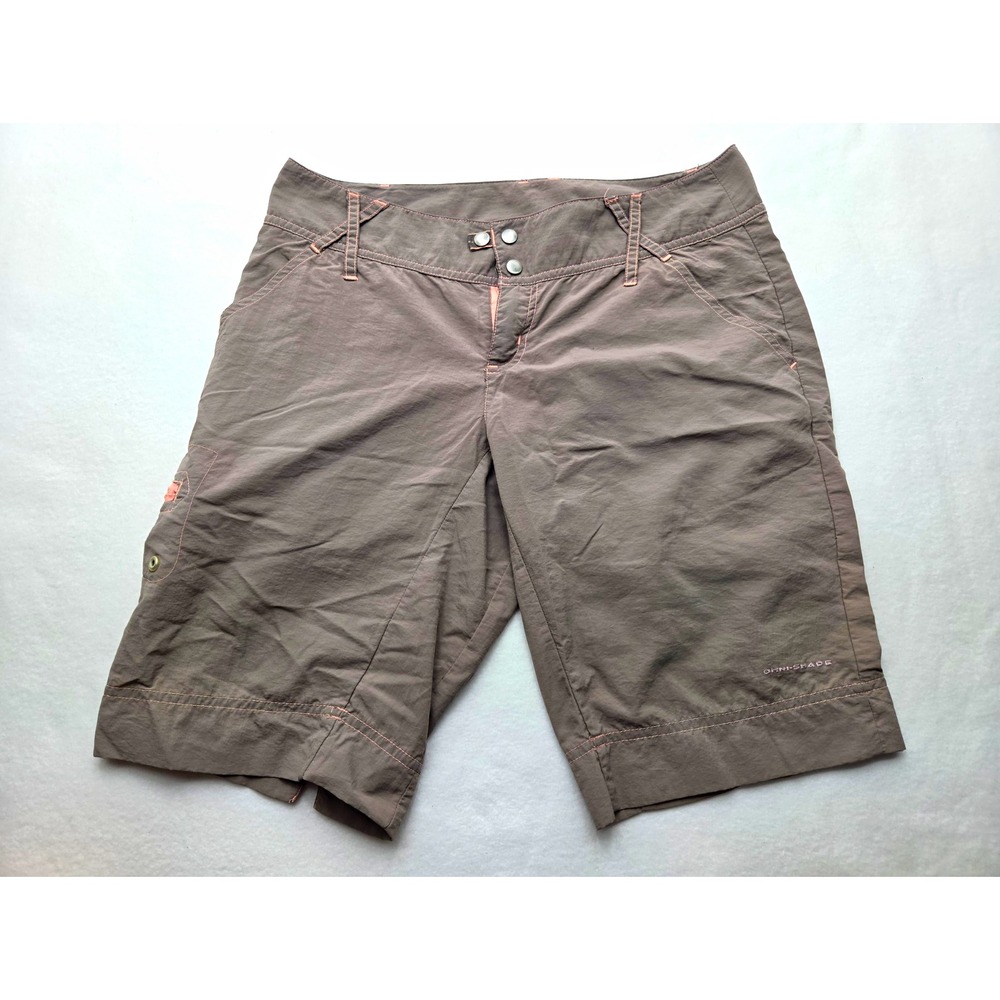 Columbia Omni-Shade Womens 6 Gray Bermuda Hiking Shorts Nylon Supplex TL4919